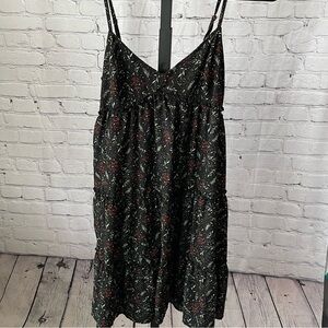 Altar'd State Tiered Black Floral Dress Size Medium